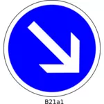 To the right direction only road sign vector image