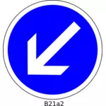 To the left direction only road sign vector image