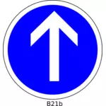 Direction straight on only road sign vector image