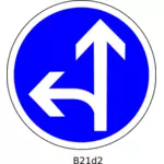 Straight and left direction road sign vector image