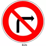 Ingen högersväng trafik ordning tecken vektor ClipArt