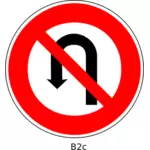Vectorafbeeldingen van geen wetmatigheid verkeersbord U-turn