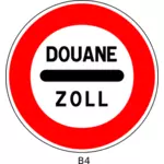 Illustration vectorielle de panneau de signalisation de douane
