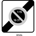 Vector image of  road sign for a parking zone with disc