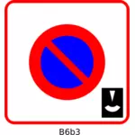 Vektor ilustrasi parkir dilarang sepanjang waktu Perancis jalan tanda