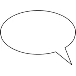 Vector image of basic talk bubble with thin border