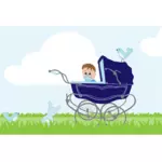 Baby stroller in nature