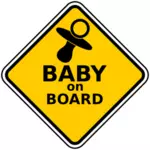 Bébé à bord de l'image vectorielle signe