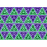 Triángulos verdes y moradas