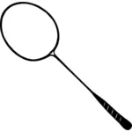 Racchetta da badminton vettoriale immagine in bianco e nero
