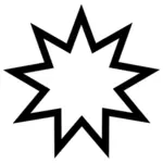 Nine pointed star vector drawing