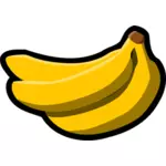 Vector drawing of thick black outline color banana