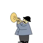 Homme jouant illustration vectorielle cornet