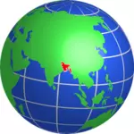 Bangladesh sur globe