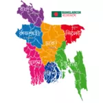 מפה מדינית של בנגלדש