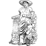 Penjual Meksiko keranjang