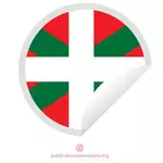 Baskische Flagge in einem Peeling-Aufkleber