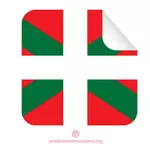Kwadrat naklejki z flagą kraju Basków