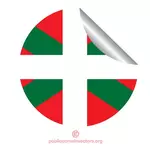 Rund klistermärke med baskiska flagga