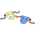 Comedy and tragedy theater masks vector image | Public domain vectors