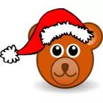 Boneka beruang dengan Natal topi vektor gambar