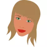 Imagine vectorială portret de o fata cu ochii verzi