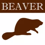 Image vectorielle d'icône silhouette castor brun