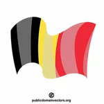 Belgian national flag waving