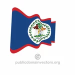 Belize bayrağı dalgalı vektör