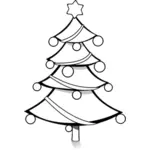 עץ חג המולד עם האיור וקטורית כדורי חג המולד