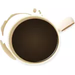 Cangkir kopi dan noda vektor ilustrasi