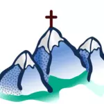 Holly mountain with cross