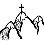 Mountains with cross