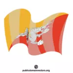 Bhutan national waving flag