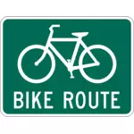 Vektor ilustrasi tanda lalu lintas rute sepeda