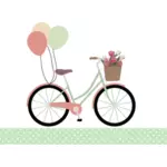 Fahrrad mit Ballons Farbgrafiken