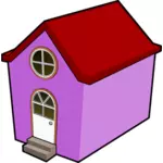 紫の小さな家のベクトル描画