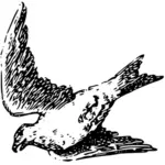 Line drawing of a bird in flight