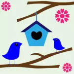 प्यार घोंसले में पक्षियों