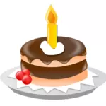 Birthday cake with candle vector clip art