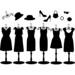 Black dresses and accessories