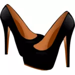 Grafika wektorowa czarny wysoki obcas buty damskie