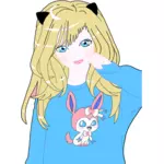 Anime Dziewczyna kot