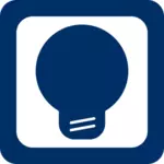 Vektorgrafik med blå fyrkantig lampa ikonen