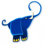 Blue abstract elephant vector drawing