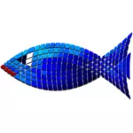 Image vectorielle de poisson bleu carrelé