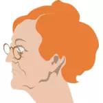 Yaşlı kadın ile gözlük vektör küçük resim