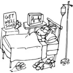 Comic hospital patient vector clip art
