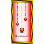 Vektorigrafiikka ruskeasta ja punaisesta joulukortista