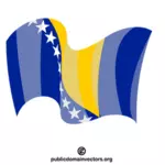 Bosnia-Hercegovina vifter med nasjonalflagg